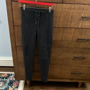 AMERICAN EAGLE OUTFITTERS Black Lace-Up Pants. Size 2. Excellent Condition.